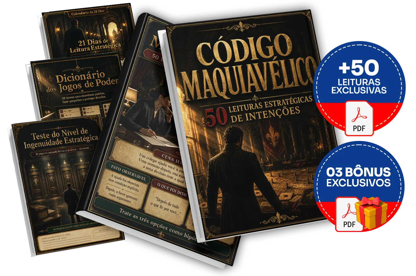 Mockup do Plano Completo do Código Maquiavélico com três bônus