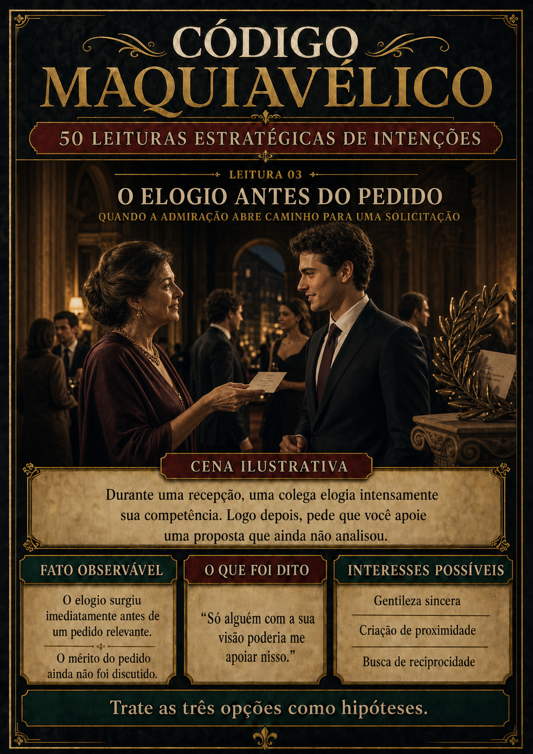 Prévia do Código Maquiavélico — Leitura 03 — O elogio antes do pedido